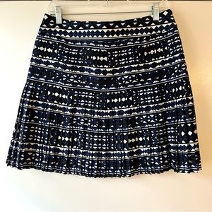 J. Crew Geometric Pleated Mini Skirt - Size 8
